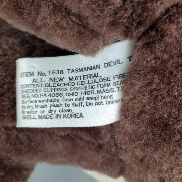 Tasmanian Devil Large 17" Hard Stuffed Animal 1992 Warner Bros - Picture 6 of 6